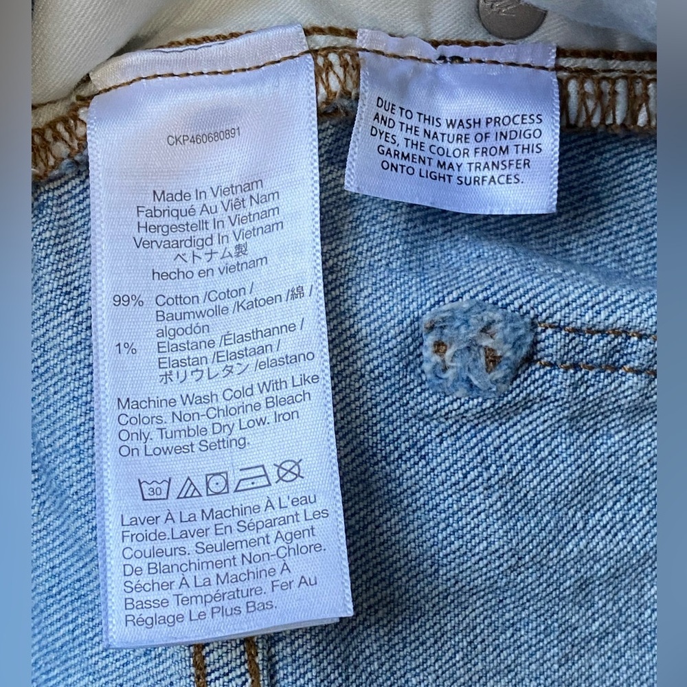 Madewell The Perfect Vintage High Rise Distressed Raw Cropped Jeans Blue SZ 23P - Picture 11 of 14